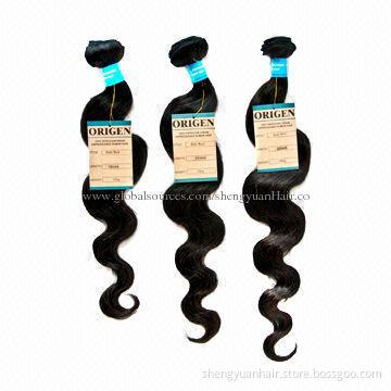100% Virgin Brazilian Human Hair Weave, Unprocessed, 3-pack Bundle, Black Color